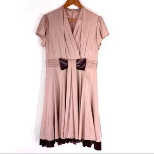 Jigott Pleated Dress with bow detail Womens Blush Korean Designer